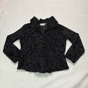 In Charge Womens Small Blouse Vintage Burnout Velvet 90s Grunge Sheer Whimsygoth